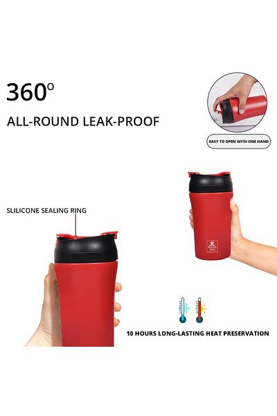 British Chef Coffee Cup 510ML | Leakproof Insulated Steel Cup w/ Straw & Lid | Hot & Cold | Travel Use