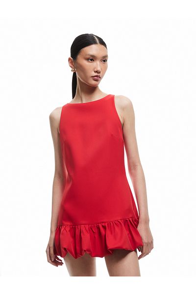 Koton Sleeveless Crew Neck Mini Bubble Dress