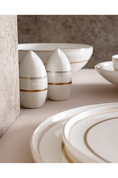 Madame Coco Davin 12 Kişilik 56 Parça Yemek Takımı - Beyaz/Vizon