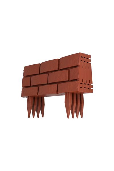 Living Accents 4-Piece Brick Wall Design Plastic Interlocking Hinges Garden Fence