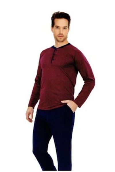 PİJAMİS Pijamis Long Sleeve Men's Pajama Set