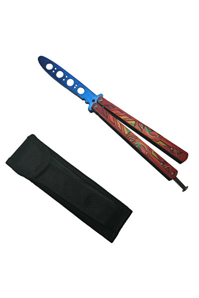 Depox Nůž IdeallStore s motýlím vzorem, Mayská duha, pro trénink, 23,5 cm