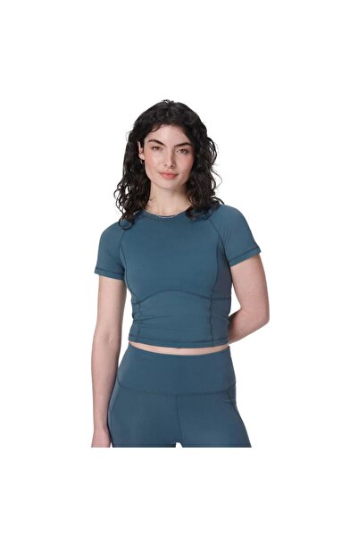 Sweaty Betty All Day Cropped Kadın Mavi Tişört KADIN T-SHIRT SB10169-6636