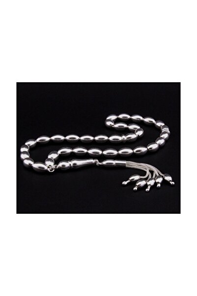 Tesbihane Dört Püsküllü Arpa Kesim 925 Ayar Gümüş Tesbih 101001247