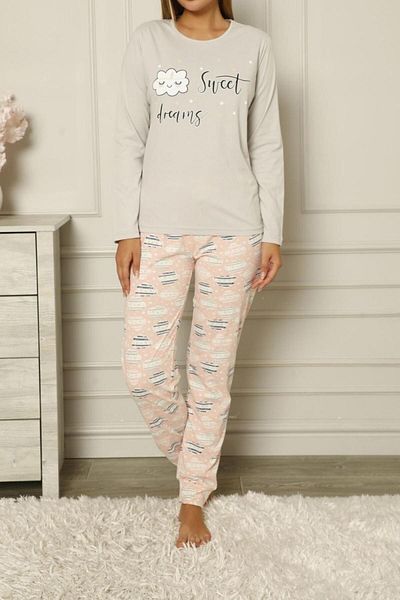 Nicoletta Set pijama damă bumbac gri