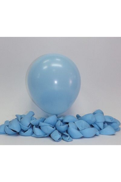 Deniz Party Store 5 Inch Tiny Latex Balloon 12.5 Cm Diameter 20 Pieces Macaron Blue