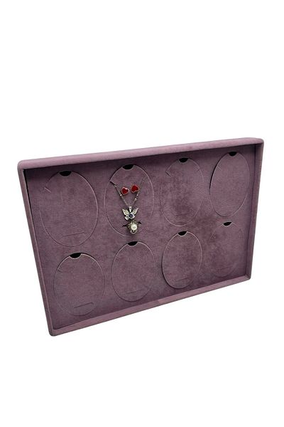 MeGass Dekor Suede Fabric Dakka Model Pink Color 34-24 cm Triple Set Table Stand with Legs