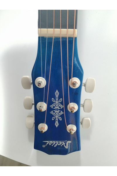 Depox Chitară clasică din lemn 95 cm, Ediție Deluxe, Cutaway Country Blue