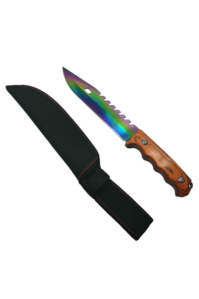 Depox Lovecký nůž IdeallStore, dřevěná duha, 33 cm, vícebarevný