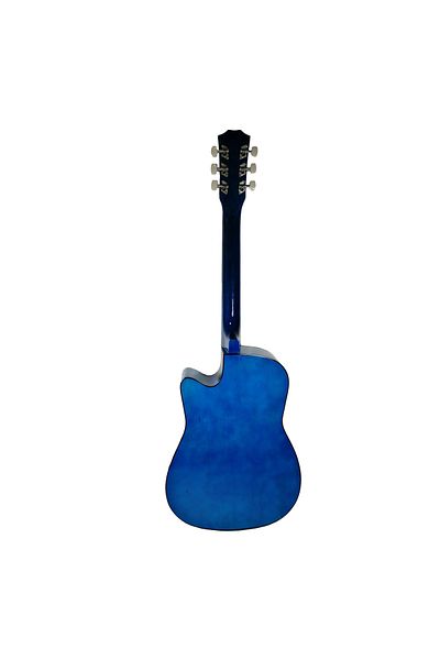 Depox Chitară clasică din lemn, 95 cm, cutaway, albastru country