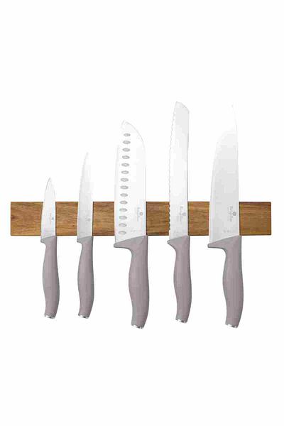 Berlinger Haus Acacia wood magnetic knife set from the Taupe Collection