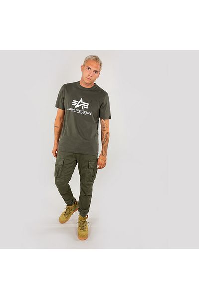 Alpha Industries Ανδρικό πράσινο μπλουζάκι Alpha Industries Basic T Dark Olive