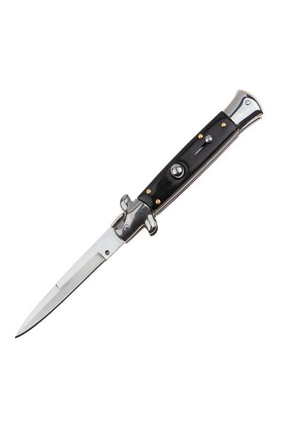 Depox Cuțit automat IdeallStore®, Sicilian Helper, oțel inoxidabil, 22 cm, negru, teacă inclusă