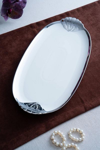 ACAR Arven Oval Silver Presentation Tray - 45 cm
