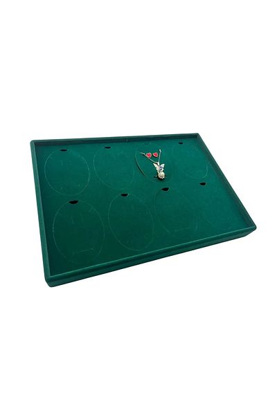 MeGass Dekor Suede Fabric Green Color 34-24 cm Leg Triple Set Table Stand