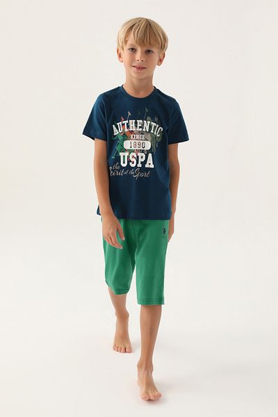 U.S. Polo Assn. طقم بيجامة نيلي للأولاد 50315330 -VR028