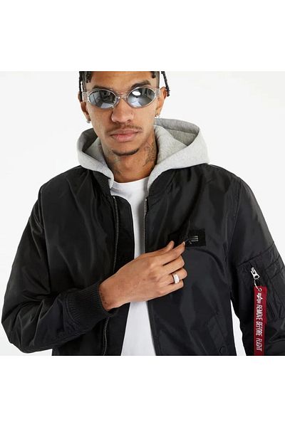Alpha Industries Ανδρικό μαύρο bomber jacket Alpha Industries MA-1 TT Hood