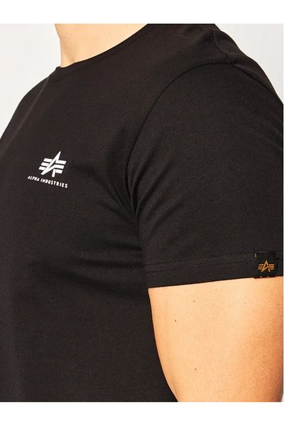 Alpha Industries Ανδρικό μαύρο μπλουζάκι Basic T Small Logo Alpha Industries