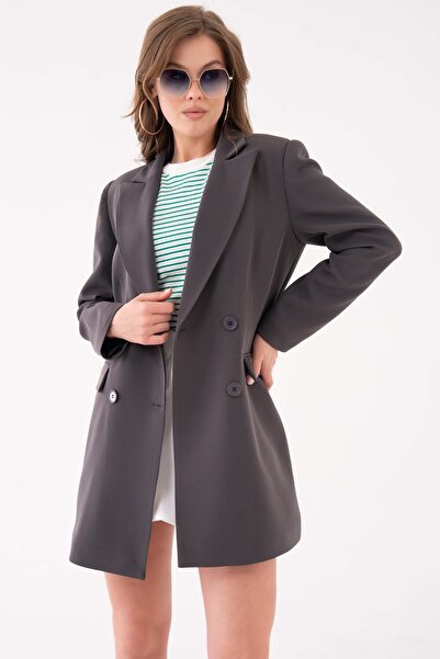 Saade Anthracite Button Detailed Business Jacket