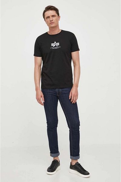 Alpha Industries Ανδρικό μαύρο μπλουζάκι Basic Alpha Industries Μαύρο