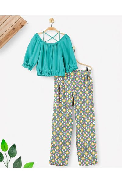 voyyo kids baby 6-7-8-9-10 éves bő szárú etnikai Dezin nyári kötőruha