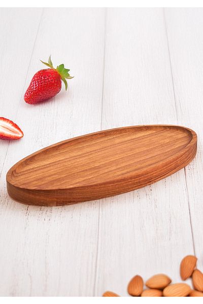 NESS HOME Ayous Tree Boat Service and Presentation Plate - Presentation Tray