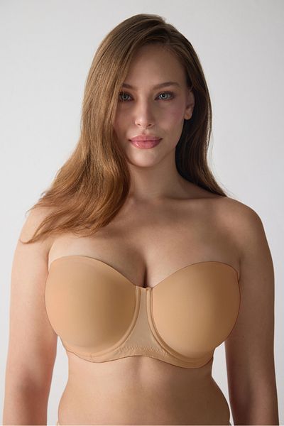 Magic Form Plain Fabric Large Size Thin Sponge Dark Skin Strapless Strapless Bra C7T0N3O8