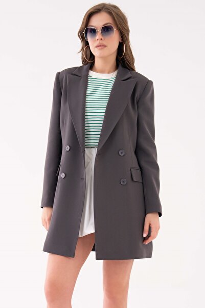 Saade Anthracite Button Detailed Business Jacket