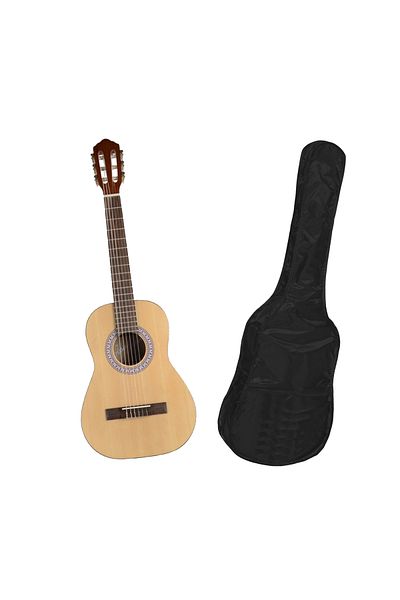 Depox Classical Wooden Guitar 95 Cm, Classic Nature, Nylon Gift Case