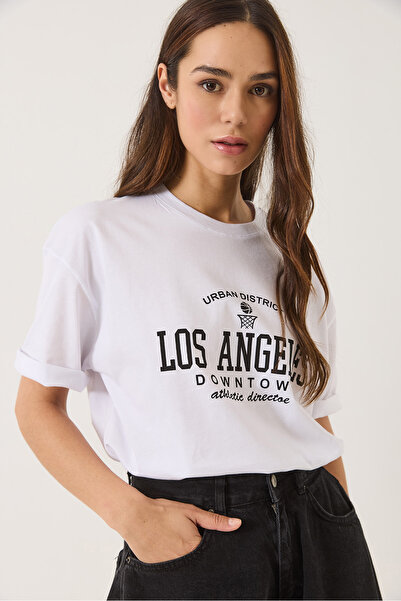 Bianco Lucci Γυναικείο μπλουζάκι ποδηλασίας με στάμπα Los Angeles 0269 60283154