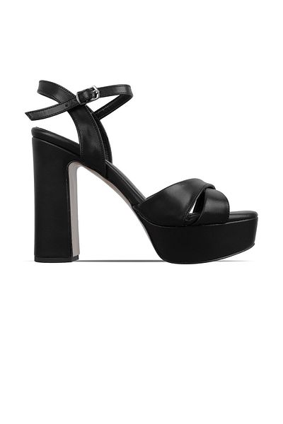 Lal Shoes & Bags Pantofi cu toc Sage pentru femei cu curea la gleznă-negri