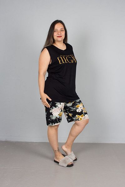 Truva XXL Large Size Women's Clothing Pajama Suit with Shorts
