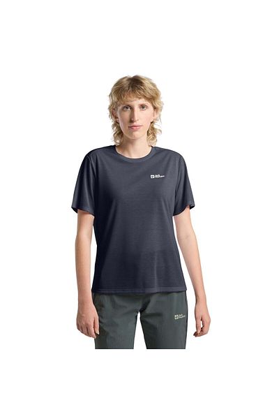 Jack Wolfskin Vonnan S|s T W Siyah Kadın Kısa Kol T-shirt