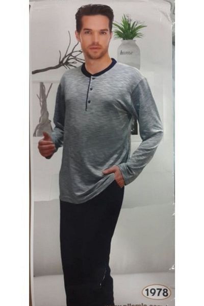 PİJAMİS Pijamis Long Sleeve Men's Pajama Set