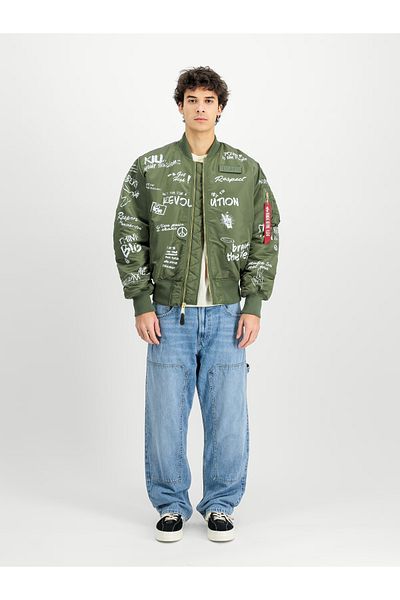 Alpha Industries Ανδρικό πράσινο bomber jacket Alpha Industries MA-1 Peace