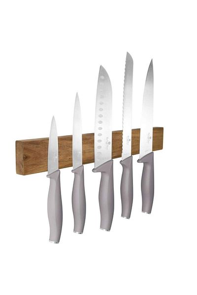 Berlinger Haus Acacia wood magnetic knife set from the Taupe Collection