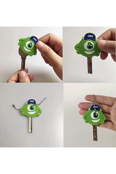 ZJ 10pcs Funny Pet Keycaps with Pre-made Feather&Colorful Metal Rings Keyboard Cover Keycaps Gifts