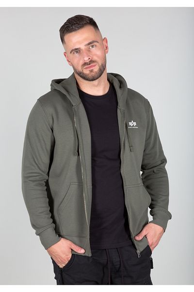 Alpha Industries Ανδρικό πράσινο φούτερ Alpha Industries Basic Zip hoodie Dark Olive