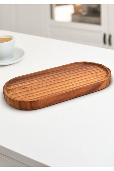 NESS HOME Ayous Tree Oval Presentation and Service Tray - Presentation Tray