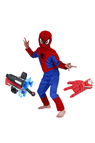 Depox Kostým Spidermana, prísavka a disková rukavica, 120-130 cm, 7-9 rokov