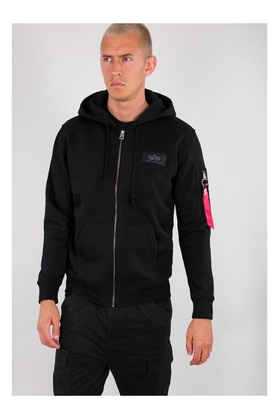 Alpha Industries Ανδρικό μαύρο Alpha Industries με φούτερ με φερμουάρ πίσω τύπωμα μαύρο