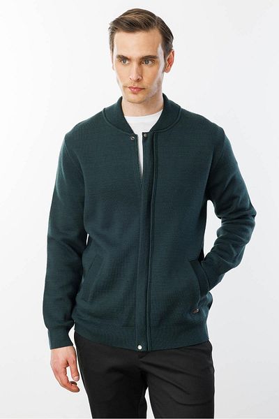 Desen Triko Tricotaj pentru bărbați cu guler de judecător, tricot din oțel, jachetă de lână verde