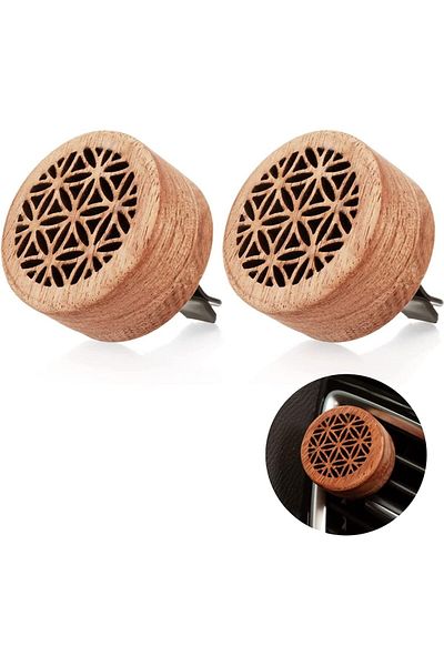 COOYA Wooden Car Aromatherapy, Essential Oil Diffuser Vent Clip, Vent Outlet Diffuser (2 Pcs)
