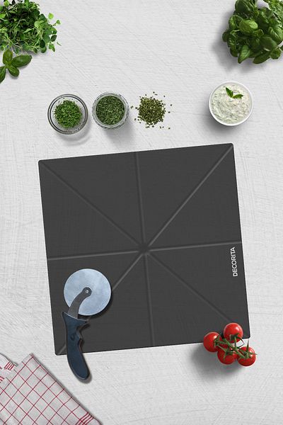 Decorita Pizza Cut Channel Square Presentation Glass |   Smoked Glass |   36cm X 36cm