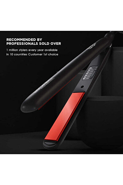 İkonic مكواة فرد الشعر آيكونيك S3+ باللونين الأسود والأحمر