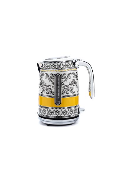 Berghoff Gem Royal Margery 1.7 Liter Yellow Black Patterned Kettle