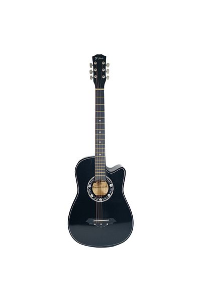 Depox Classical Wooden Guitar 95 Cm, Cutaway Country Black