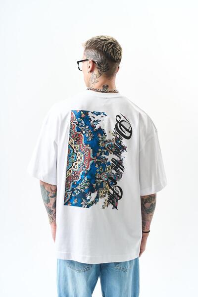 Respire Ανδρικό μπλουζάκι Destroy με στάμπα Oversize Λευκό