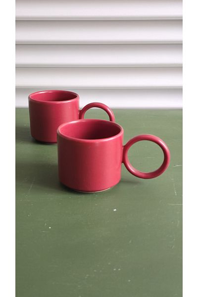 GULHANILE Ring Mug Cup 2 Colorful Ceramic Mug Cups