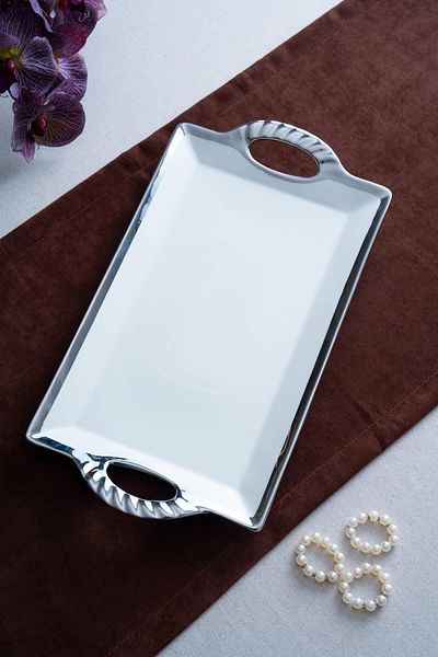 ACAR Arven Rectangular Silver Presentation Tray - 45 cm